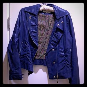 MaxMara Blue Leather Jacket